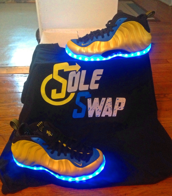 Nike Air Foamposite One Electrolime Blue Light Up Customs 03