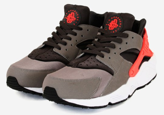 Nike Air Huarache – Sport Grey – Total Crimson – Midnight Fog