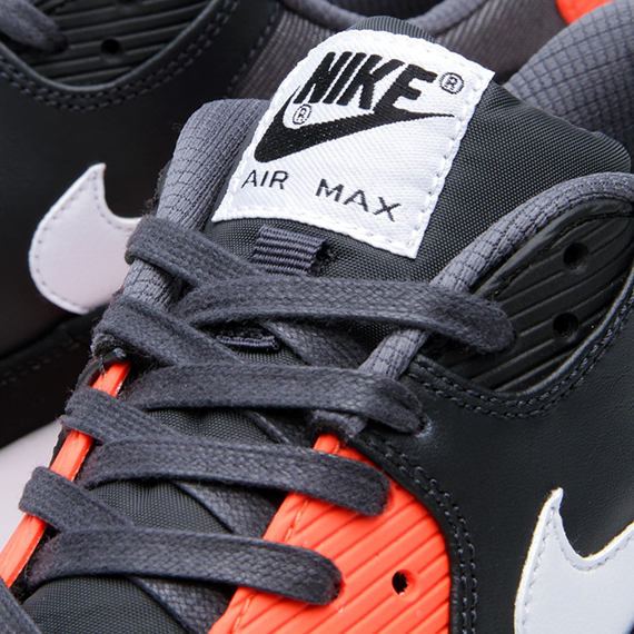 Nike Air Max 90 Premium Black Dark Grey Total Crimson 5