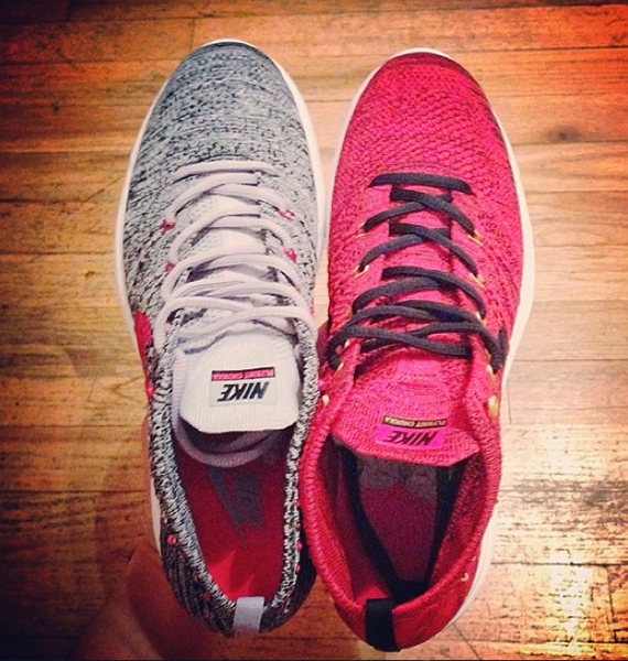 flyknit chukka grey red