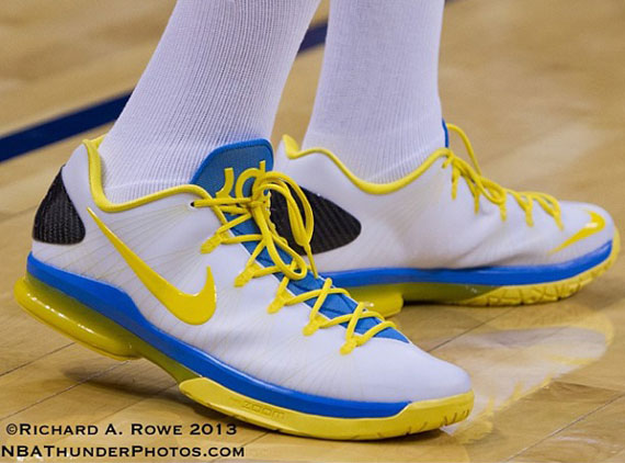 Nike KD V Elite PE White Blue Yellow SneakerNews