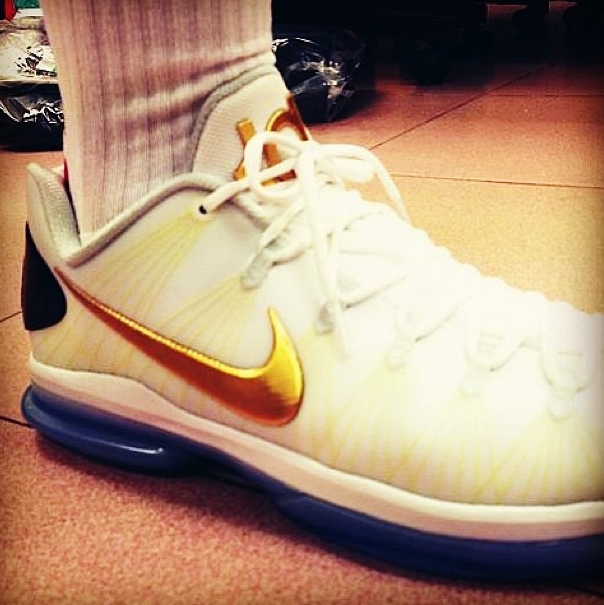 Nike Kd V Elite White Metallic Gold Black Pure Platinum