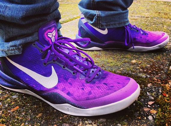 Kobe Bryant Wears Purple Gradient Nike Kobe 8 System