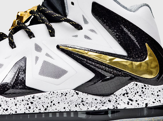 Nike LeBron X Elite+ – White – Metallic Gold – Black