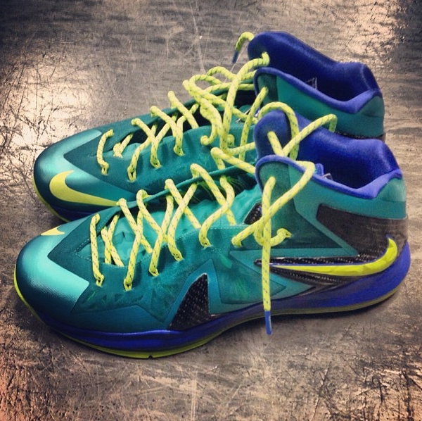 Nike Lebron X Ps Elite Teal Purple Volt 1
