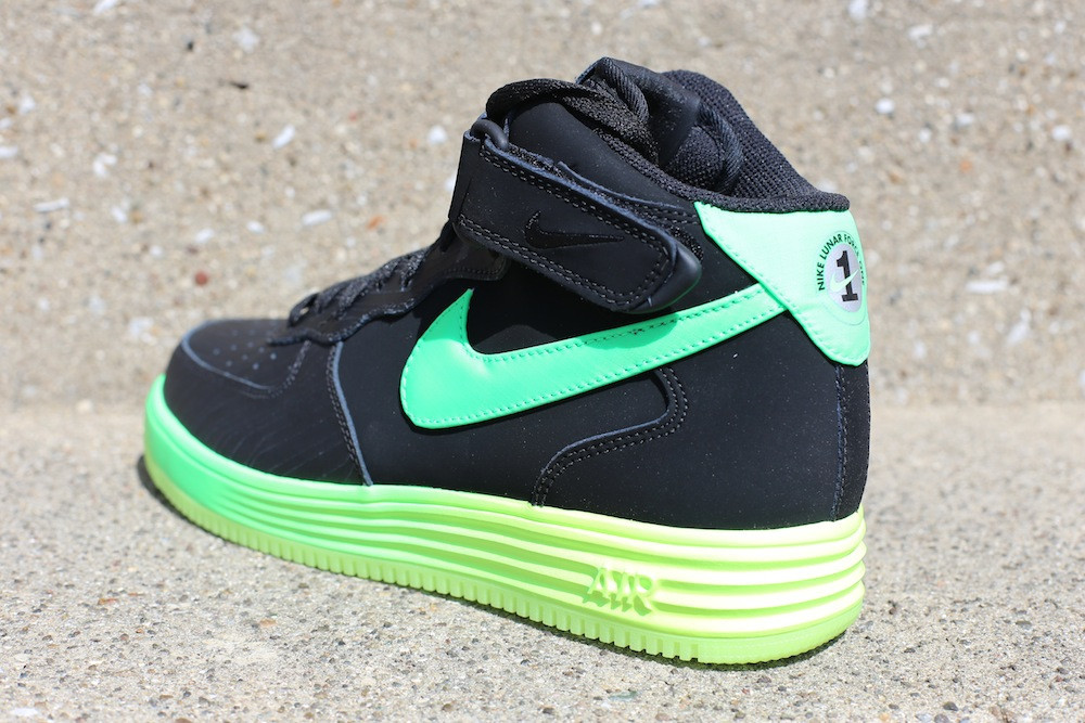 Nike Lunar Force 1 Mid Black Poison Green Volt 3