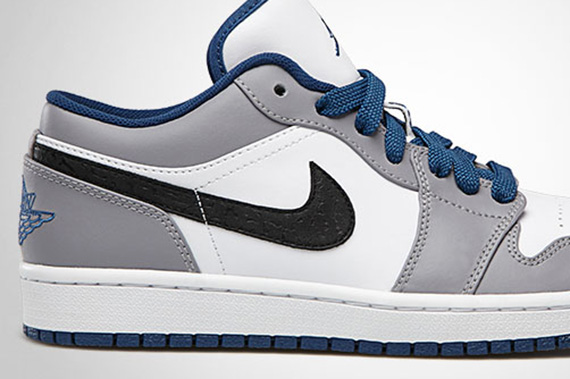 Air Jordan 1 Low White True Blue Cement Grey Black Sneakernews Com