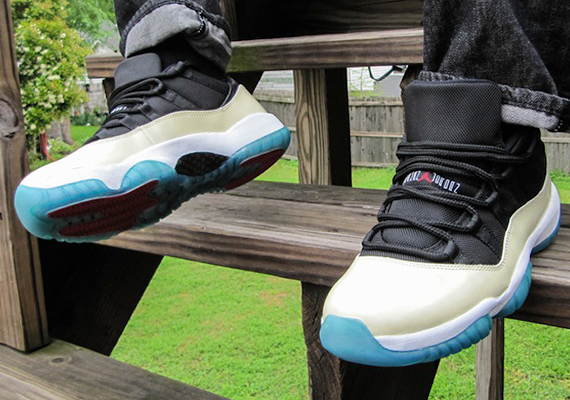 Air Jordan XI Low Creme Customs by Cali Kid Drew 