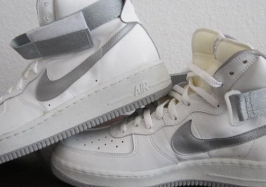 nike air force 1 high og white silver