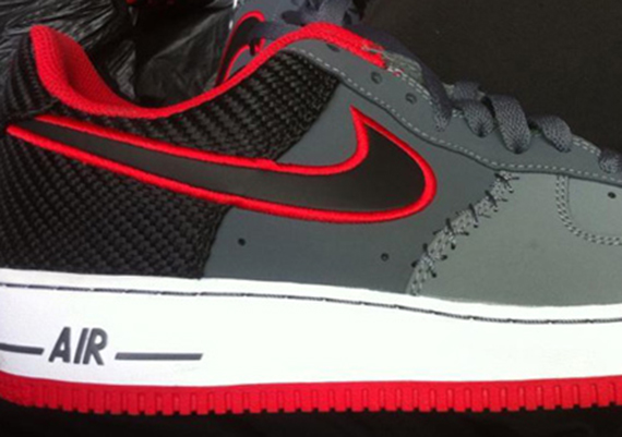 Nike Air Force 1 Low Woven Heel Grey Red