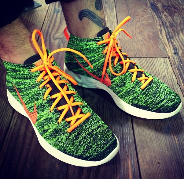 Nike Flyknit Chukka Green Black Orange