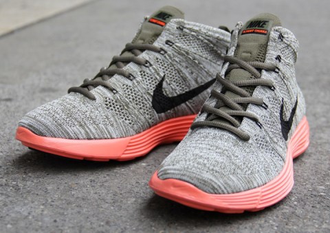 Nike Lunar Flyknit Chukka - Tarp Green - Black - Silver - Total Crimson ...