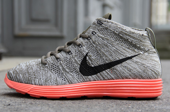 Nike Lunar Flyknit Chukka - Tarp Green - Black - Silver - Total Crimson ...