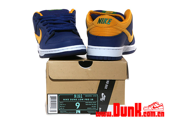 Nike Sb Dunk Low Deep Royal Blue Midas Gold Pine Green 6