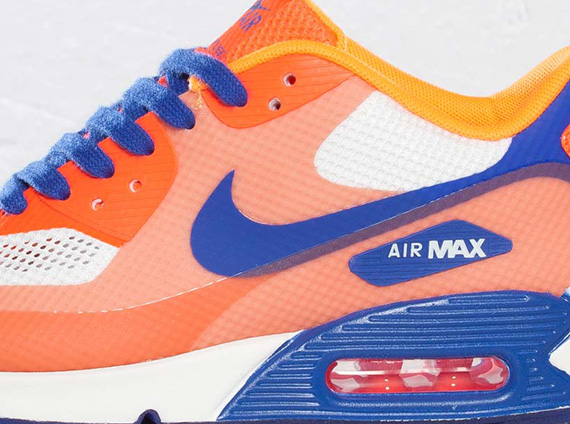 Nike WMNS Air Max 90 Hyperfuse Premium – Bright Citrus – Total Crimson – Hyper Blue