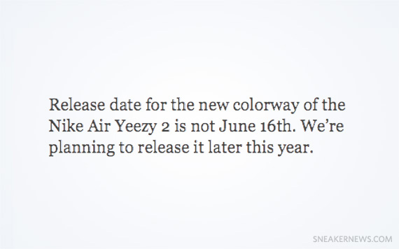 Air Yeezy 2 Third Colorway - Release Confirmed for 2013