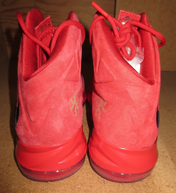 lebron 10 red suede on feet