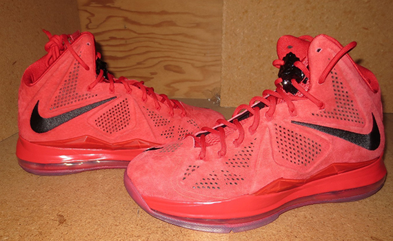 lebron 10 red suede cheap online