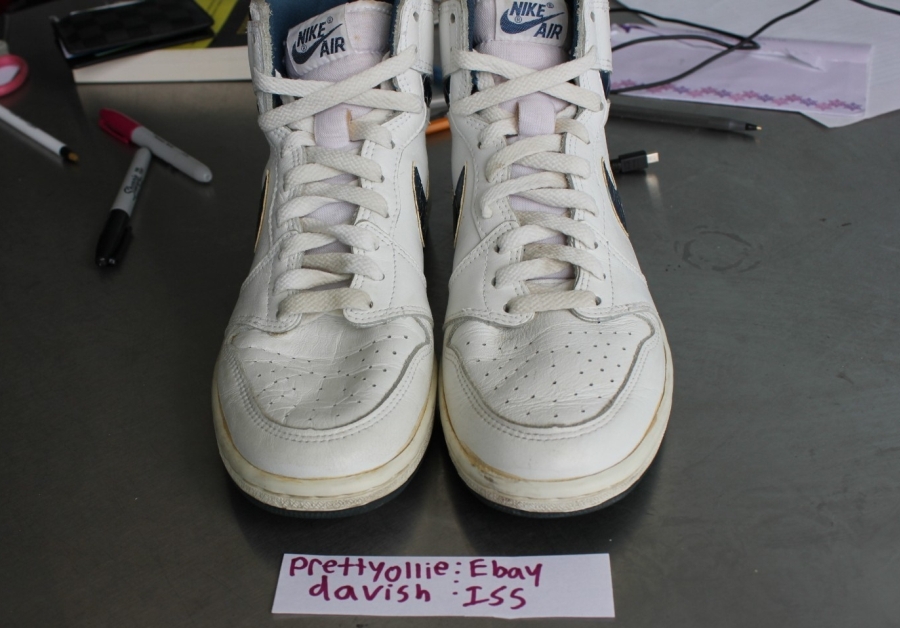 Air Jordan 1 White Metallic Blue Original Pair On Ebay 06