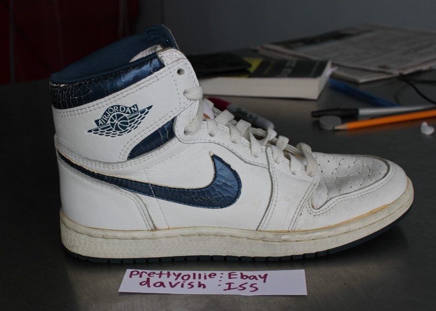 Air Jordan 1 White Metallic Blue Original Pair On Ebay 08