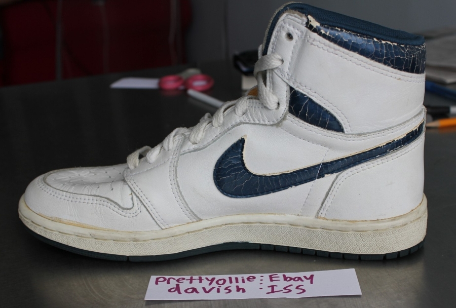 Air Jordan 1 White Metallic Blue Original Pair On Ebay 09