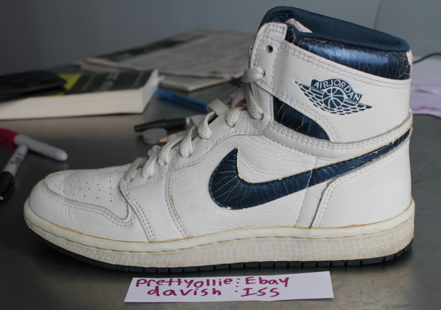 Air Jordan 1 White Metallic Blue Original Pair On Ebay 10
