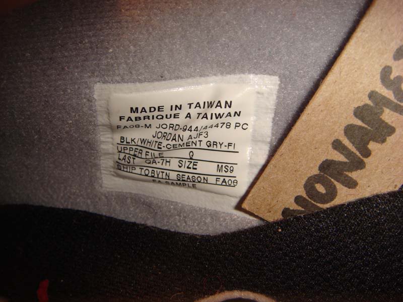 Air Jordan Iii Black Cement Force Fusion Unreleased Sample 01