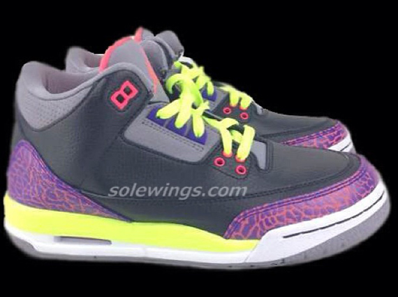 Air Jordan Iii Gs Purple Pink Volt 2