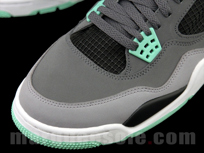 Air Jordan Iv Dark Grey Green Glow Cement Grey Black 01