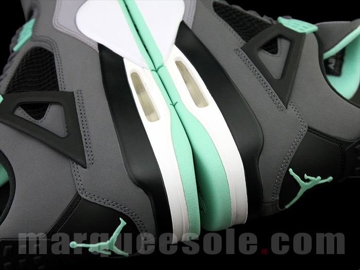 Air Jordan Iv Dark Grey Green Glow Cement Grey Black 02