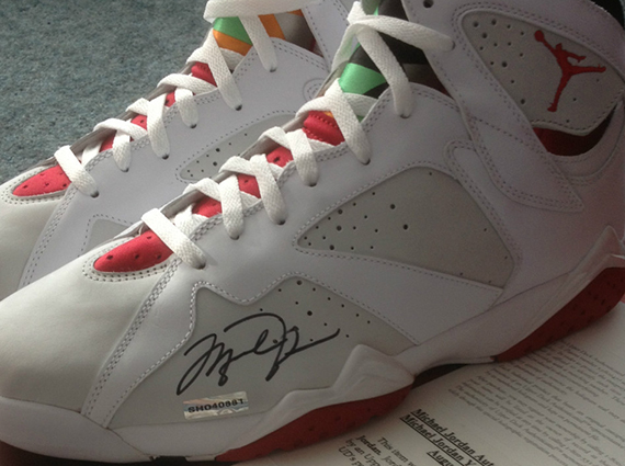 Air Jordan VII Retro "Hare" - Michael Jordan Autographed Pair on eBay