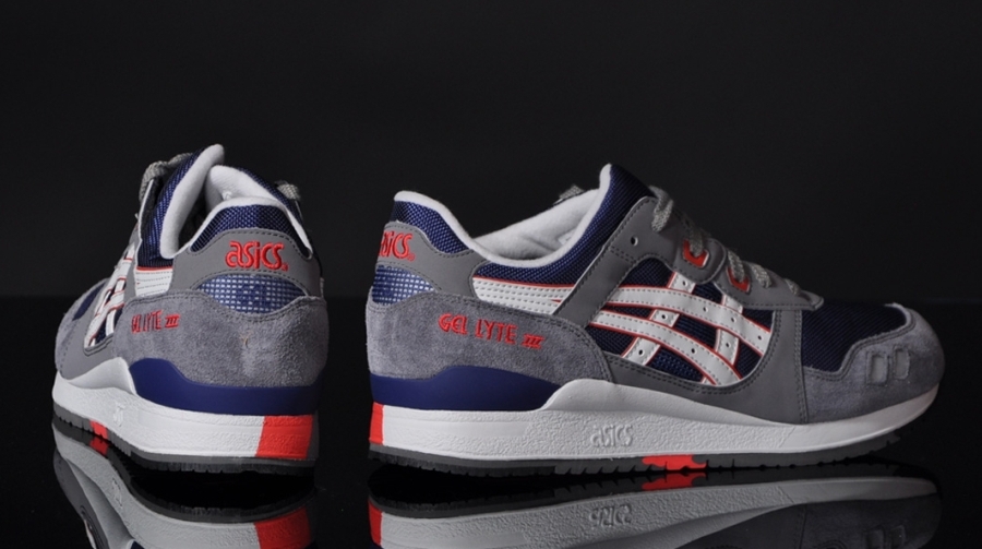 asics gel lyte iii grey navy red