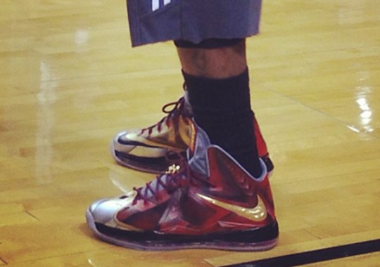 LeBron James in Nike LeBron X “Iron Man” Customs by Mache