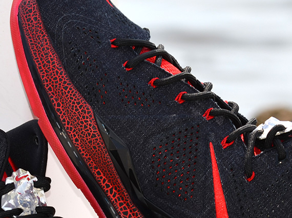 Nike Lebron X Black Denim Red Sample