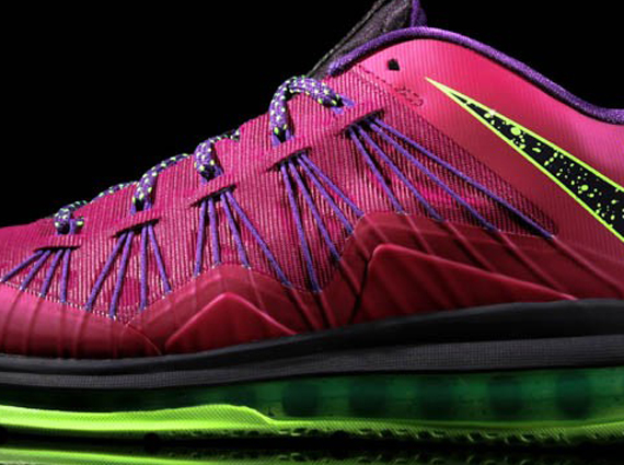 Nike LeBron X Low - Red Plum - Electric Green - Black