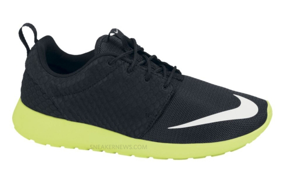 Nike Roshe Run Fb Volt Black White 01