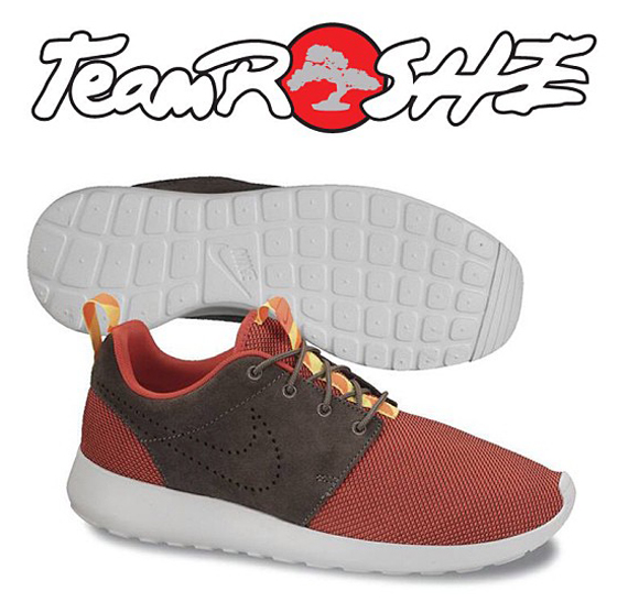 Nike Roshe Run Red Brown Suede 2