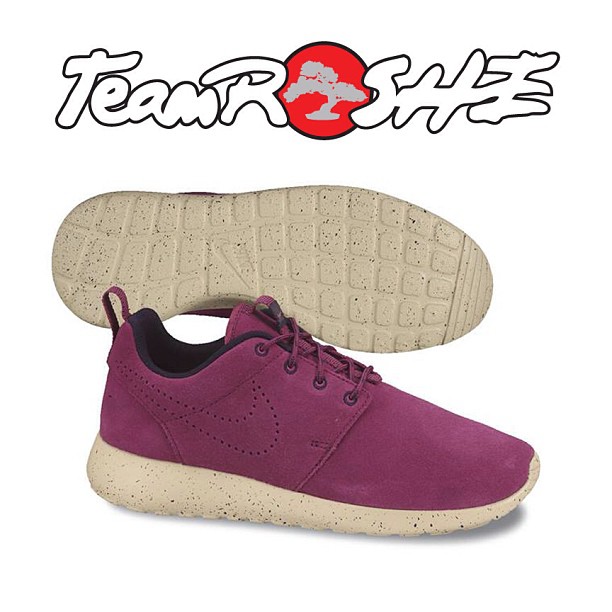 Nike Roshe Run Suede Maroon Beige 1