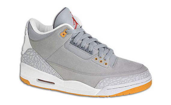 grey and orange jordan 3