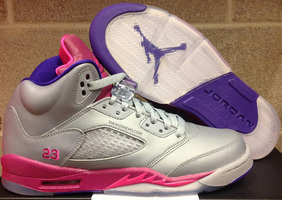 Air Jordan V GS - Cement Grey - Pink 