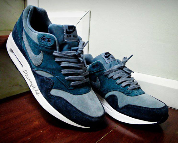 nike air max 1 navy blue suede