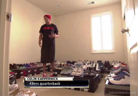 Colin Kaepernick Shows ESPN His Sneaker Collection