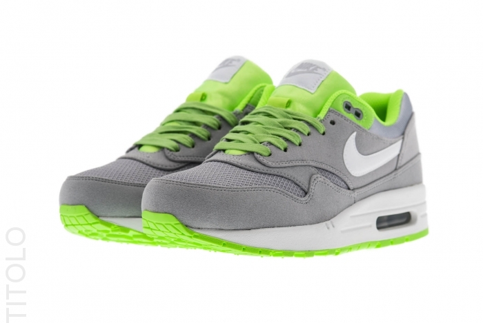 Nike Air Max 1 Premium Wolf Grey White Flash Lime 2