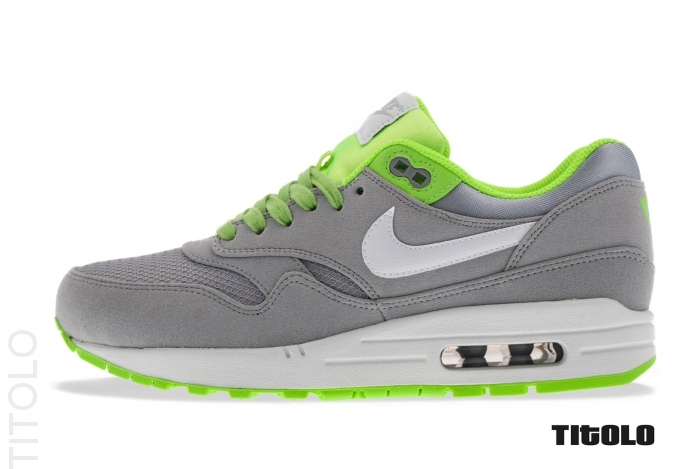 Nike Air Max 1 Premium Wolf Grey White Flash Lime 3