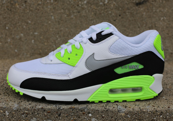 Nike Air Max 90 Essential - White - Wolf Grey - Flash Lime