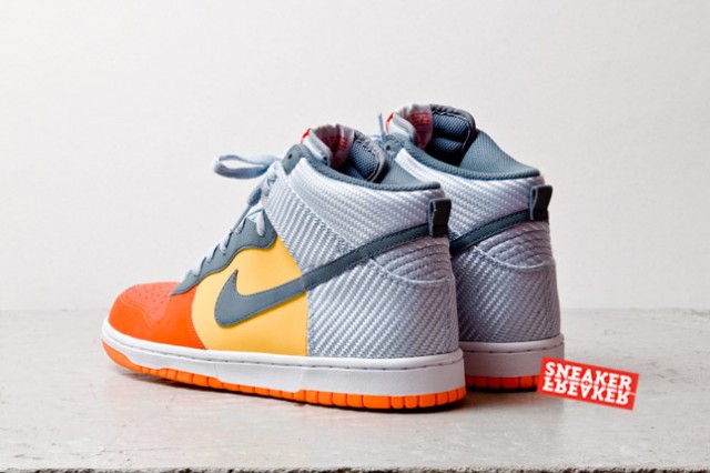 Nike Dunk High Team Orange Total Orange Grey Carbon Fiber 3