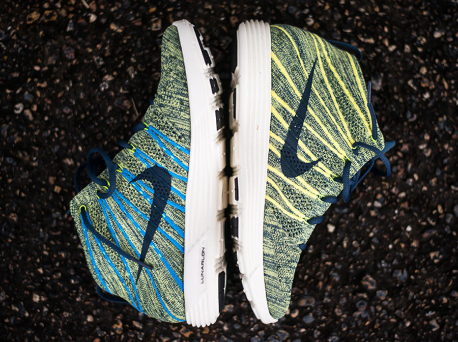 Nike Lunar Flyknit Chukka - Squadron Blue - Electric Yellow | Available