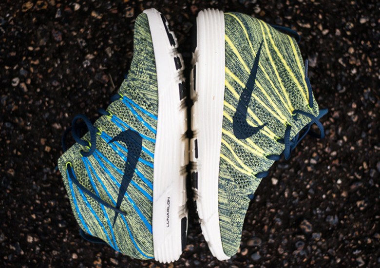 Nike Lunar Flyknit Chukka – Squadron Blue – Electric Yellow | Available