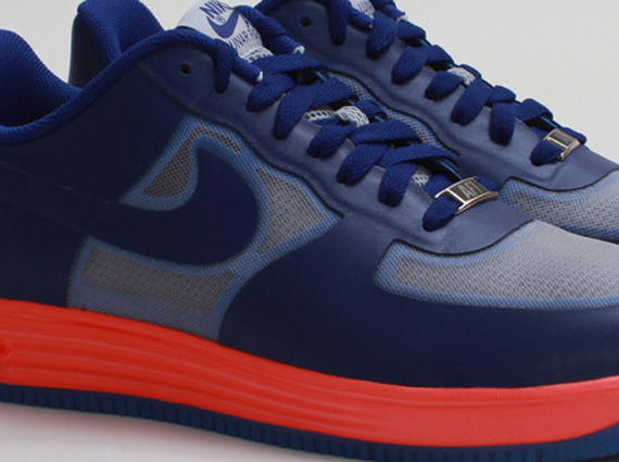 Nike Lunar Force 1 Fuse Leather Wolf Grey Deep Royal Atomic Red