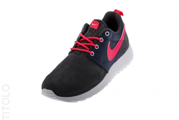 Nike Roshe Run Gs Dark Grey Atomic Red White 01